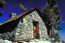 The stone hut just below the summit of San Jacinto Peak was